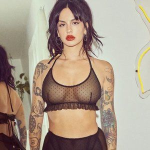 Savage x Fenty Candy Hearts Dotted Mesh Halter Crop Cami Size 2X